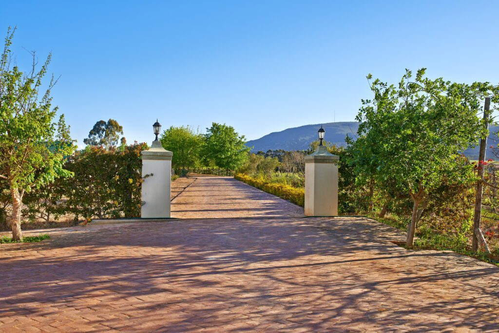 Entrance to a wine farm in Paarl.