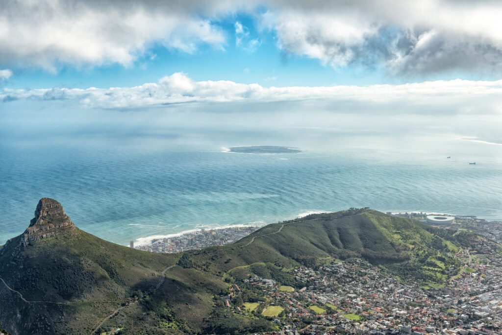 View from the top of Table mountain in Cape Town