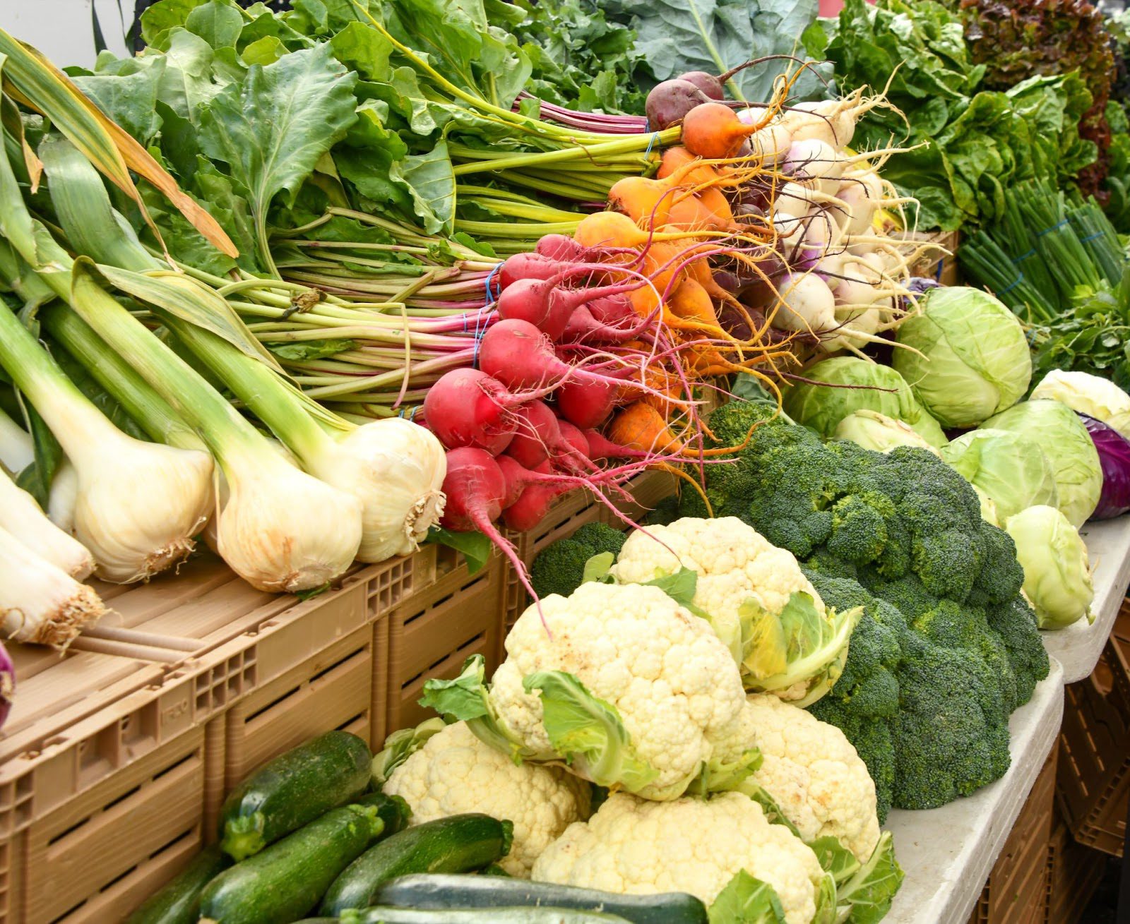 Fresh vegetables on sale at the Midlands local market