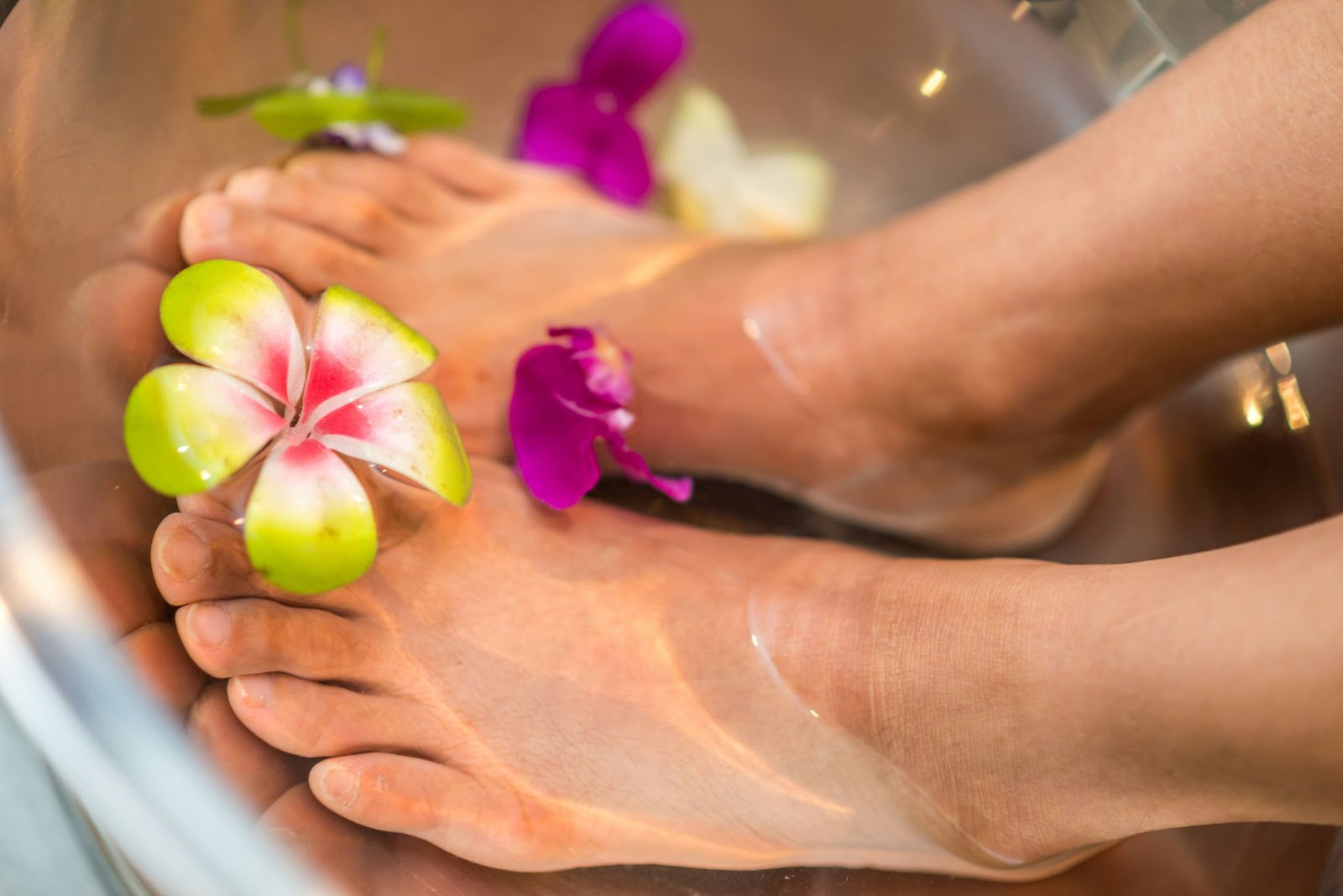 A close-up image of a relaxing and rejuvenating pedicure