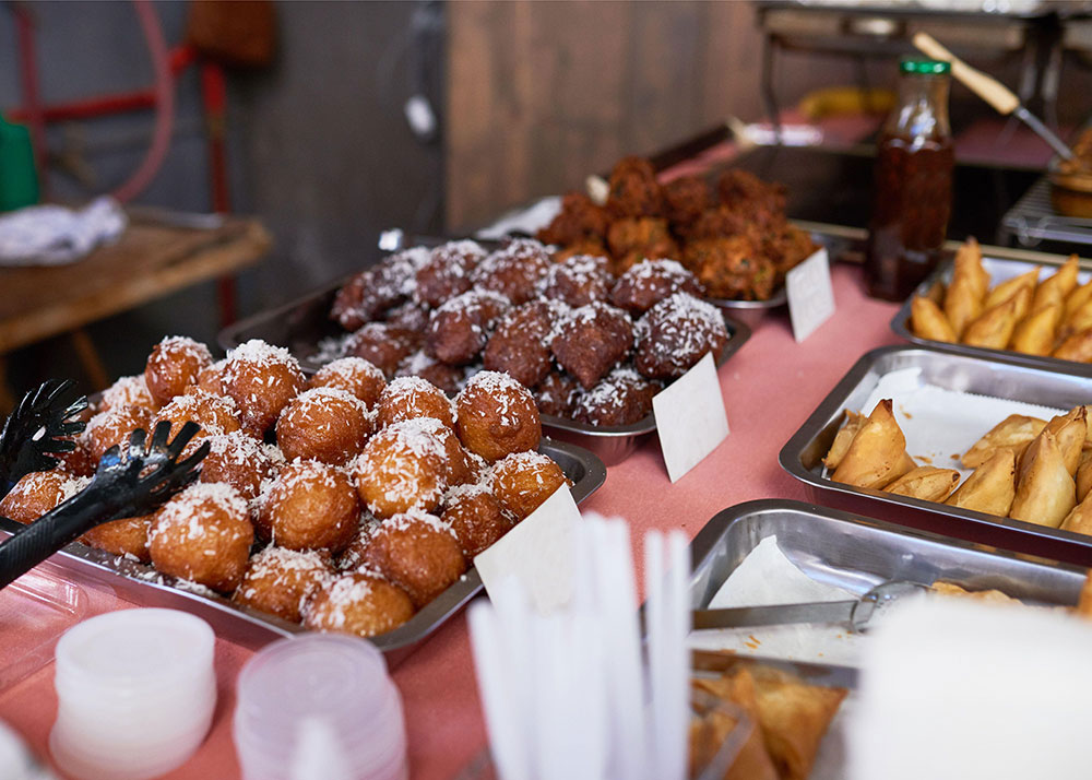 Sweet and savoury foods at a Johnnesburg weekend market