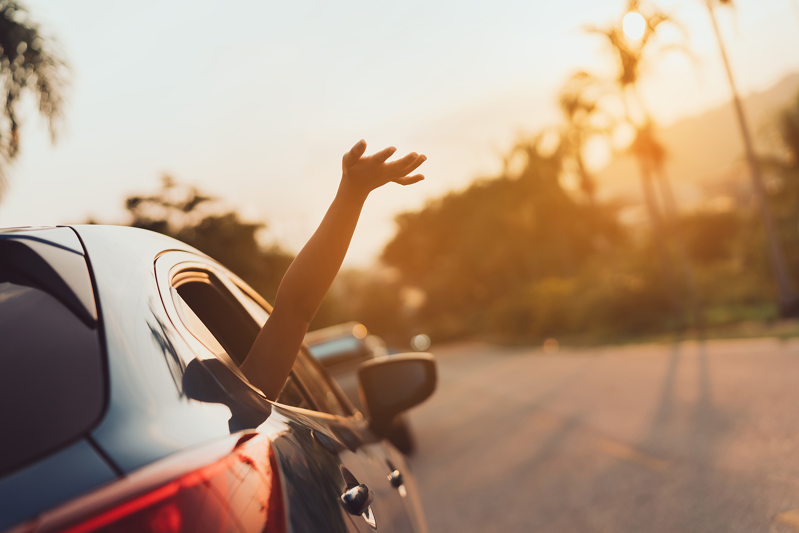 driving road trip of woman summer