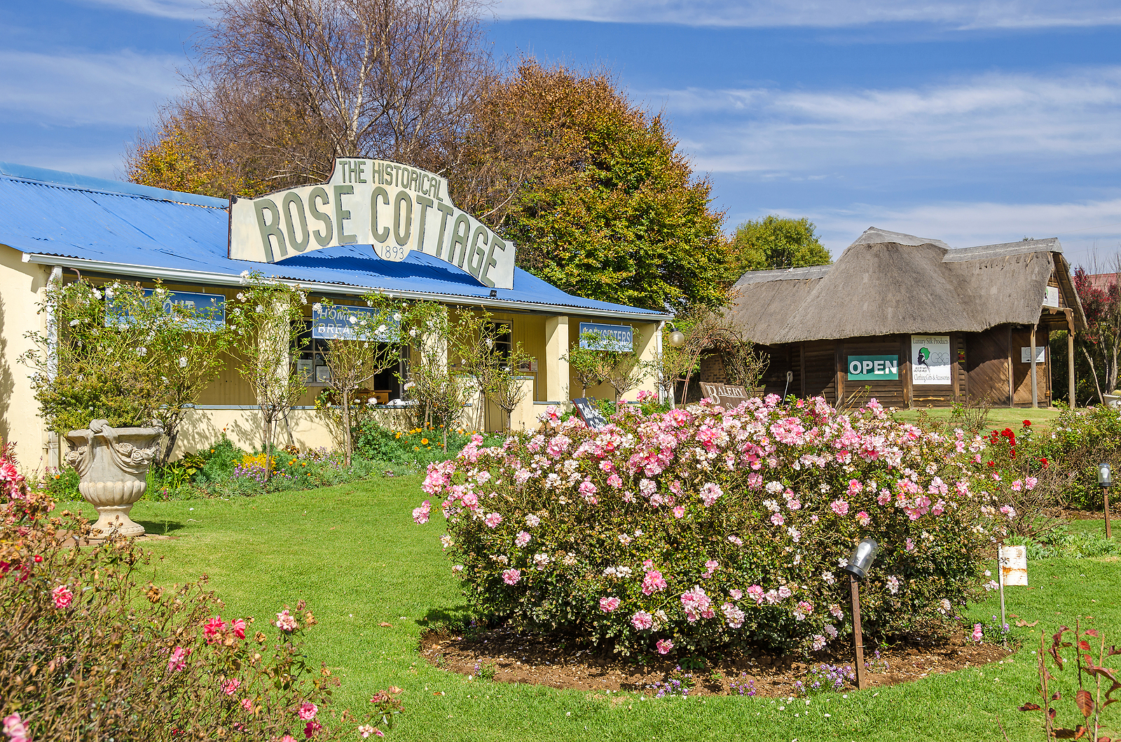 The main road through the village of Dullstroom in South Africa
